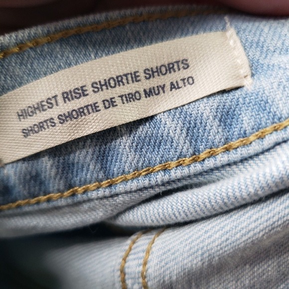 Universal Thread Highest Rise Shortie Shorts Womens 12 Cut Off Destructed Jean - Picture 5 of 13